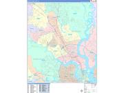 North Charleston Wall Map Color Cast Style 2023